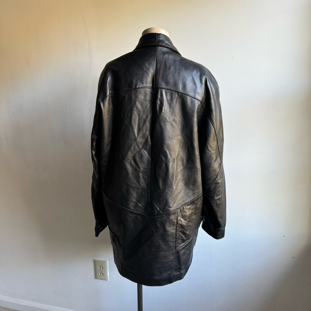 Vintage Leather Blazer Jacket 1980s - Picture 5 of 12
